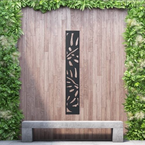 Aluminium Privacy Screen Monstera - Free Standing - 1800mm x 300mm Black