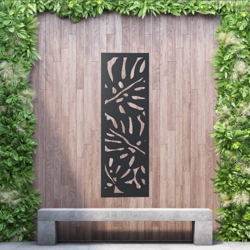 Aluminium Privacy Screen Monstera - Wall Mounted - 1800mm x 600mm Black