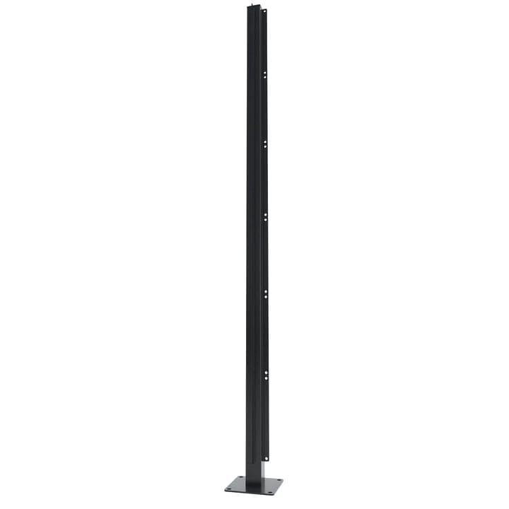 Aluminium Corner Post With Base For Privacy Screen - 1200mm x 60mm x 60mm Black