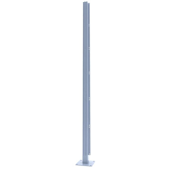 Aluminium Corner Post With Base For Privacy Screen - 300mm x 60mm x 60mm Grey