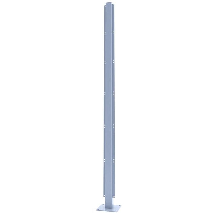 Aluminium Dual Post For Casting For Privacy Screen - 600mm x 60mm x 60mm Grey