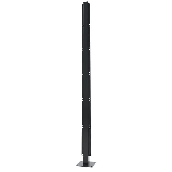 Aluminium Dual Post With Base For Privacy Screen - 900mm x 60mm x 60mm Black