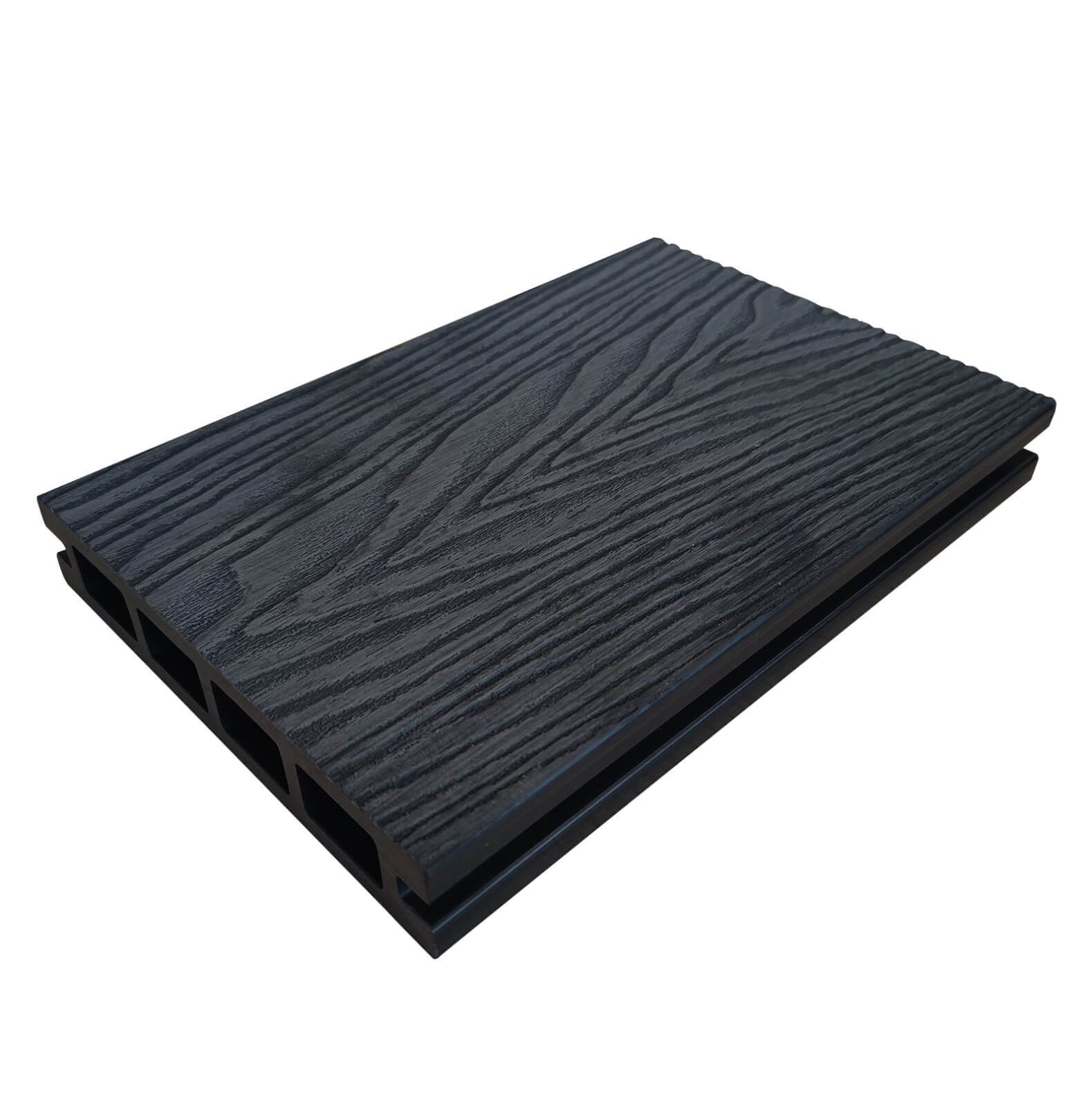 Standard Woodgrain / Grooved Composite Decking Board - 135mm x 3600mm Charcoal