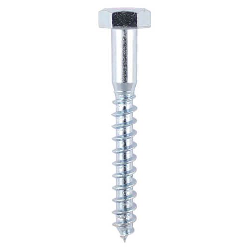 10mm x 130mm - Coach Screw Hexagon DIN 571 - BZP - Bag of 5