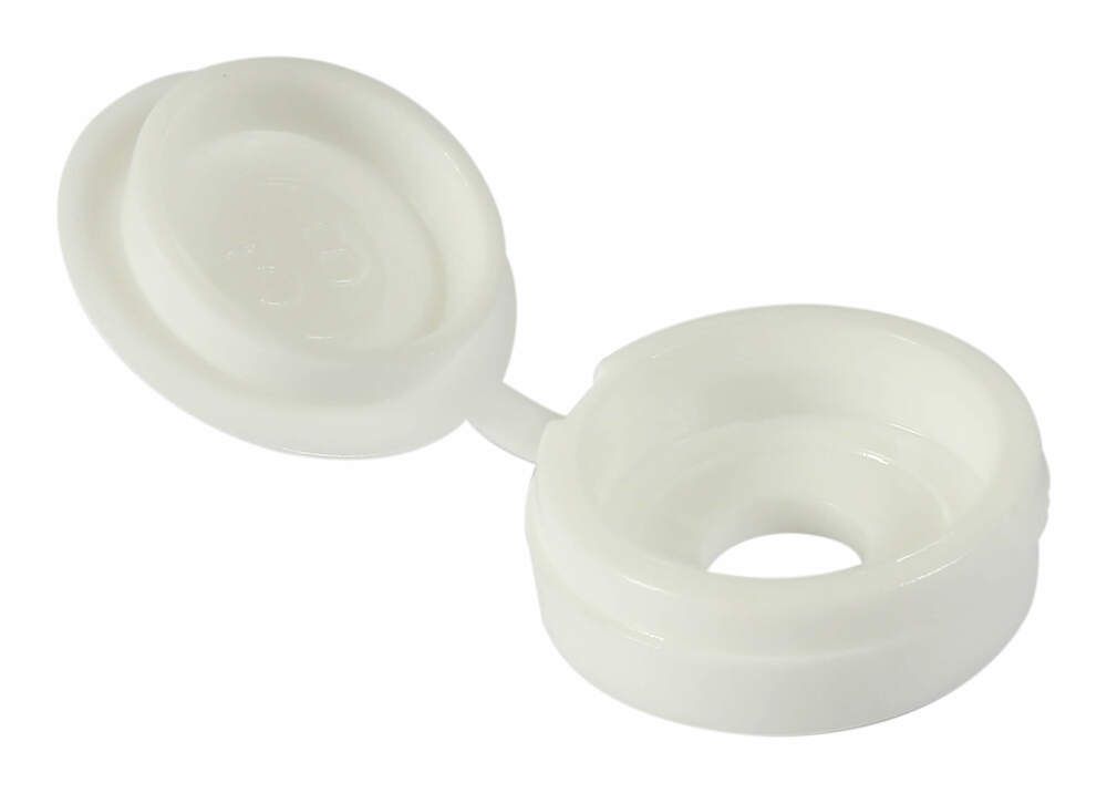 Screw Cover Caps - 6-8 Gauge White - Pack of 100