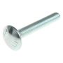 M12 x 100mm - Coach Bolt with Nut Grade 4.6 DIN 603 - BZP - Bag of 4