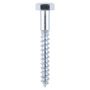 10mm x 130mm - Coach Screw Hexagon DIN 571 - BZP - Bag of 5